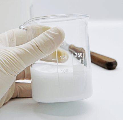 Milky White Substance in a Glass Container